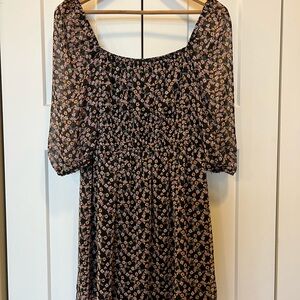 Matix Clothing Company Black Floral Long Sleeve Dress